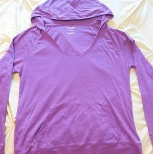 Purple Hooded Long Sleeve Shirt XL
